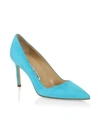 Manolo Blahnik Bb 90 Suede Pumps In Turquoise