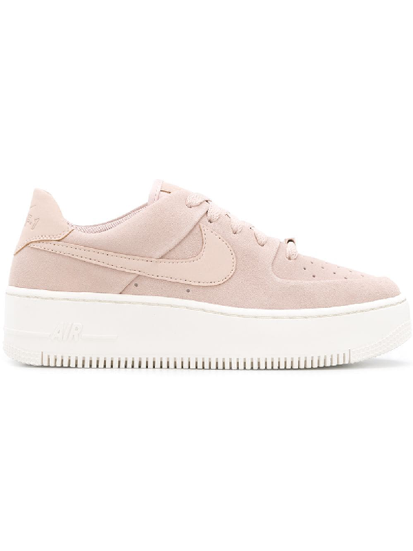 tan and pink air force ones