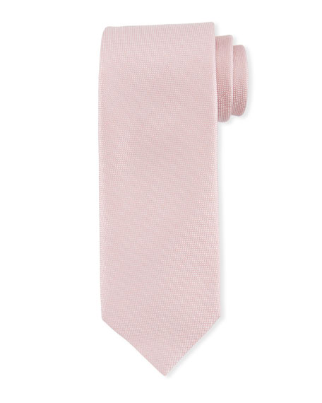 Tom Ford Textured Solid Silk/Linen Tie, Pink In Medium Pink | ModeSens