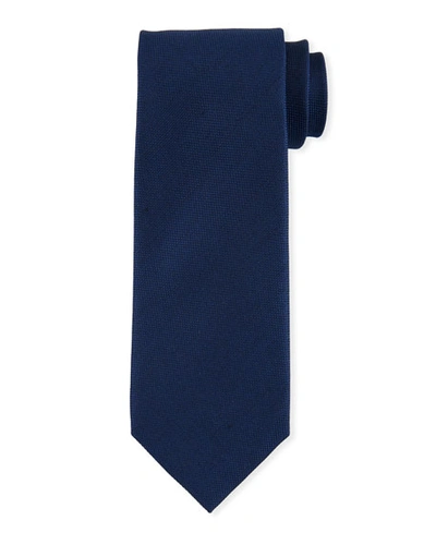Tom Ford Textured Solid Silk/linen Tie, Dark Blue