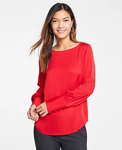 Ann Taylor Petite Boatneck Blouse In Jubilee