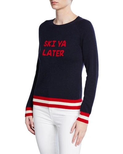 Chinti & Parker Ski Ya Later Striped Wool-cashmere Sweater In Navy