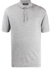 Ermenegildo Zegna Men's Full Button Stand Polo Shirt In Grey