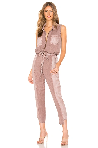 Yfb Clothing Linette Jumpsuit In Mauve. In Teak