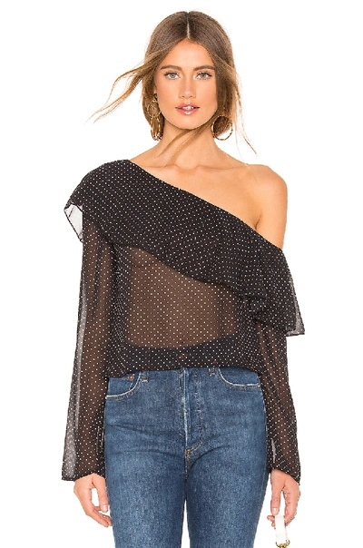 About Us Sia One Shoulder Top In Black & White