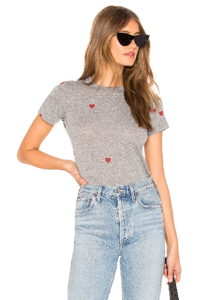 Chaser Tiny Hearts Top In Gray