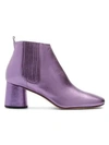 Marc Jacobs Women's Rocket Round Block Heel Chelsea Booties In Lavender Leather