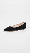 Sam Edelman Women's Sally Pointed Toe Suede Flats In Black Suede Leather