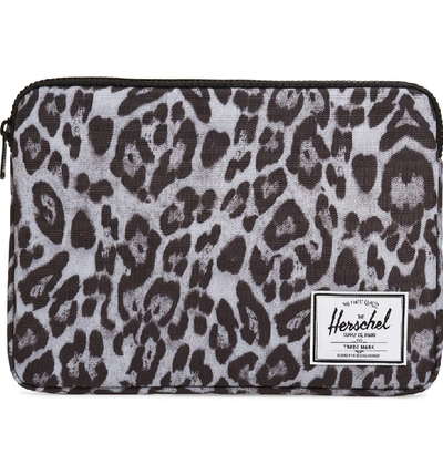 Herschel Supply Co Anchor 13-inch Macbook Sleeve - Black In Snow Leopard