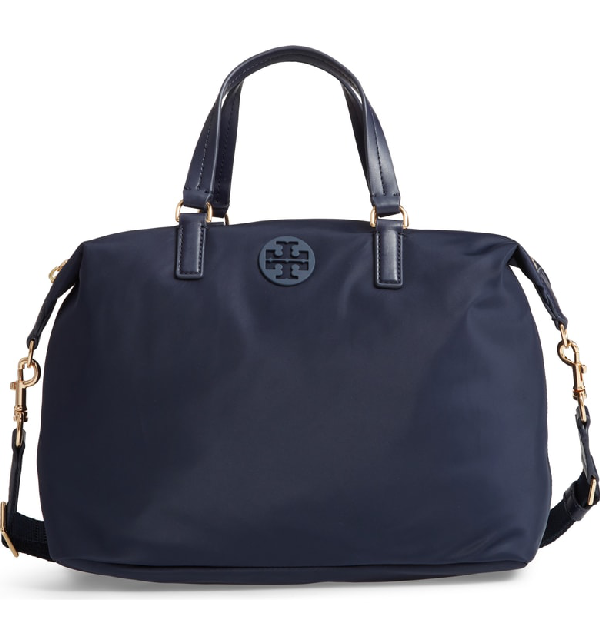 tory burch blue satchel