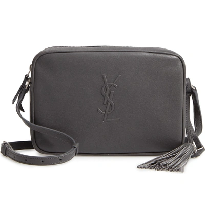 Saint Laurent Small Mono Leather Camera Bag - Grey In Storm