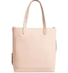 Madewell Medium Leather Transport Tote In Sheer Pink