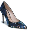 Sam Edelman Hazel Pointy Toe Pump In Sequin Floral Velvet