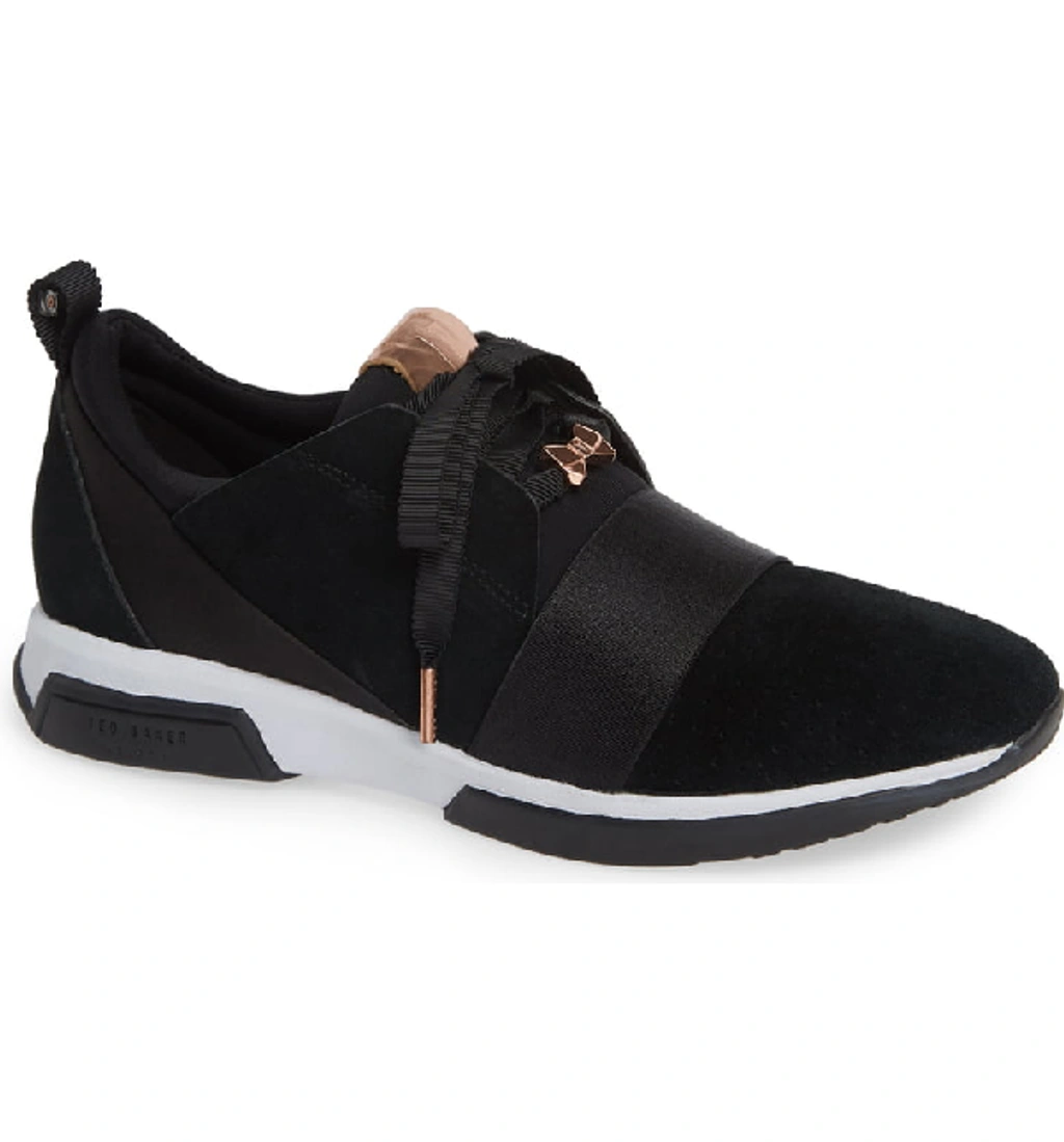 Ted Baker Cepap Sneaker In Black Suede/ Satin ModeSens