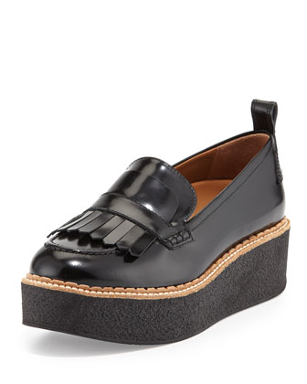 platform loafer leather loafers wellington fringe flamingos patent shoes modesens penny studioa lyst sold