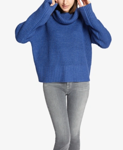 Sanctuary Cowl Neck Shaker Sweater In Electric Blue