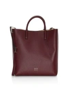 Oad Tall Leather Carryall Tote In Bordeaux