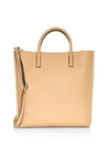 Oad Tall Leather Carryall Tote In Light Camel