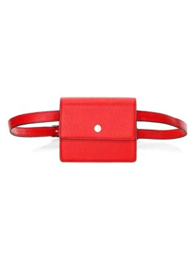 Oad Mini Leather Messenger Belt Bag In Rouge
