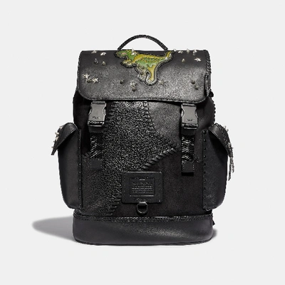 Coach Rivington Backpack With Rexy In Black/matte Black