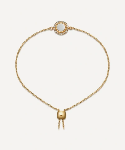 Astley Clarke Gold Plated Vermeil Silver Luna Mother Of Pearl Sapphire Kula Bracelet