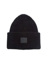 Acne Studios Pansy L Ribbed Wool Beanie In Black