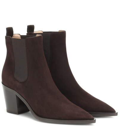 Gianvito Rossi Chelsea Boots Romney Suede Brown