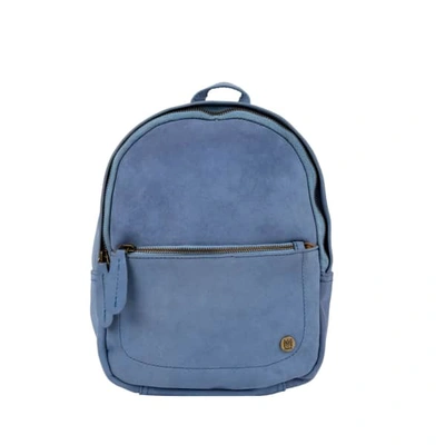 Mahi Leather Mini Backpack In Pastel Blue Suede Leather
