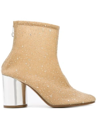 Maison Margiela Glitter-embellished Ankle Boots In Gold