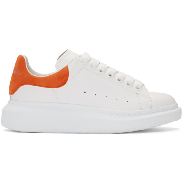 Alexander Mcqueen White And Orange Oversized Sneakers In 9893whtmari ...