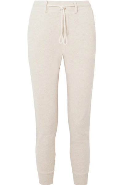 Vince Cotton-jersey Track Pants In Beige
