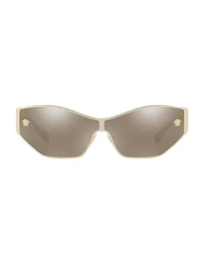 Versace 0ve2205 67mm Shield Sunglasses In Pale Gold