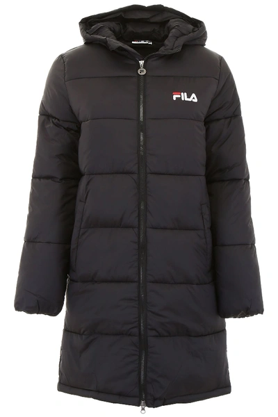 Fila Long Puffer Jacket In Black | ModeSens