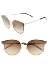 Saint Laurent 64mm Oversize Flat Front Round Sunglasses - Gold/ Brown Gradient