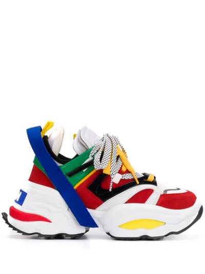 Dsquared2 60mm Giant Neoprene & Leather Sneakers In White