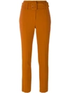 Theory Cigarette Belted Trousers In Orange