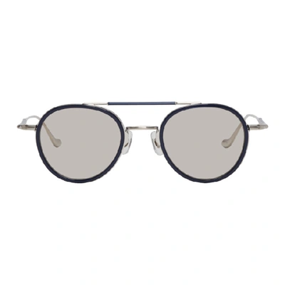 Matsuda Silver And Navy Brushed M3064 Sunglasses In Bs Brussilv