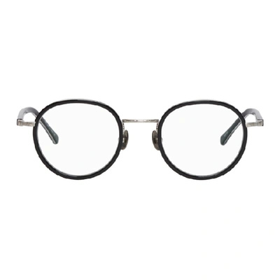 Matsuda Black And Silver M3076 Brushed Glasses In Blk-bs Blks