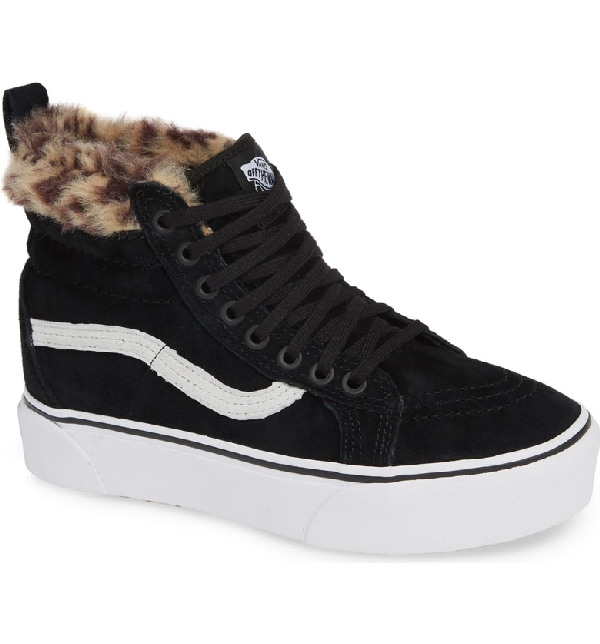 fur black leopard vans