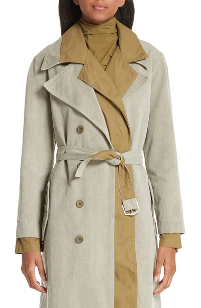 Sies Marjan Devin Layered Cotton Canvas Trench Coat In Olive