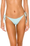 Luli Fama Ribbed Brazilian Side Tie Bikini Bottoms In Acuario