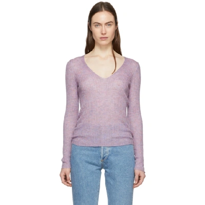 Rag & Bone Rag And Bone Purple Donna V-neck Sweater In Lilac