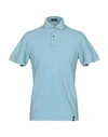 Drumohr Polo Shirts In Pastel Blue