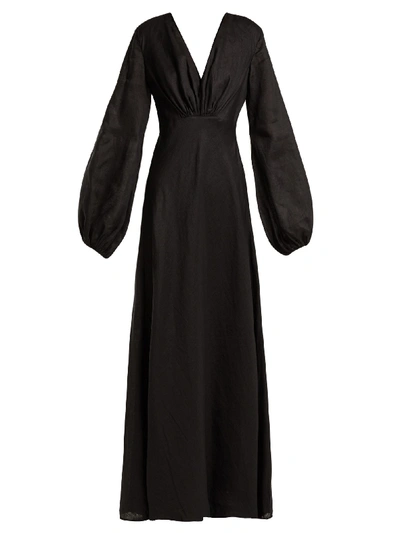 Kalita Utopian Linen Maxi Dress In Black