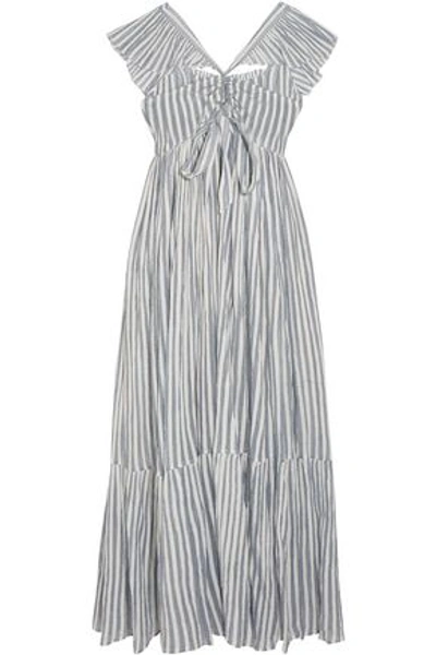 Ulla Johnson Woman Ariane Striped Cotton-gauze Maxi Dress Light Blue