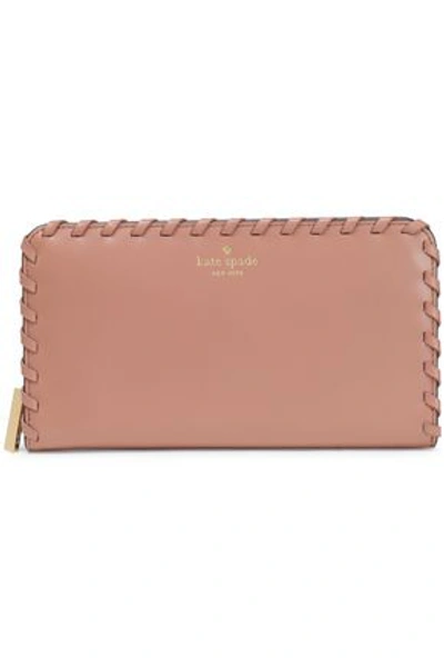 Kate Spade Woman Whipstitched Leather Wallet Antique Rose In Blush