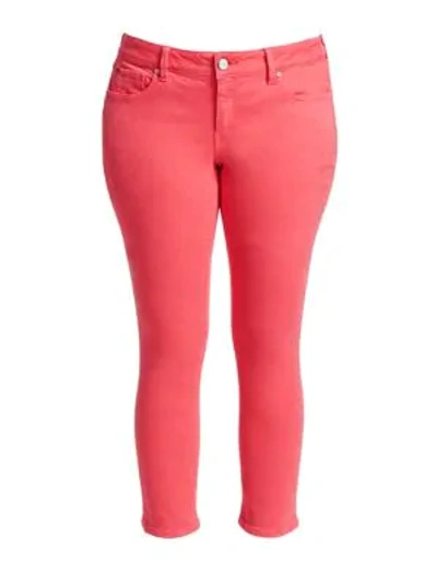 Slink Jeans, Plus Size Mid-rise Straight Jeans In Calypso Coral