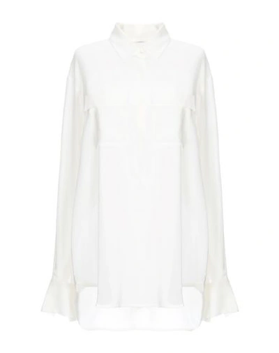Lareida Solid Color Shirts & Blouses In Ivory