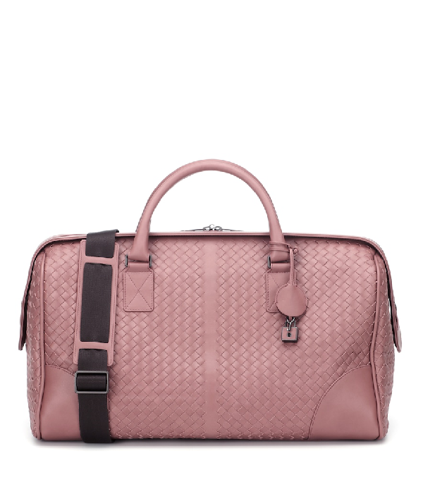 pink leather travel bag
