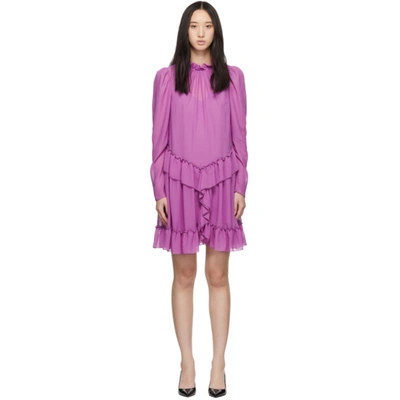 See By Chlo See By Chloe Purple Georgette Ruffle Dress ModeSens